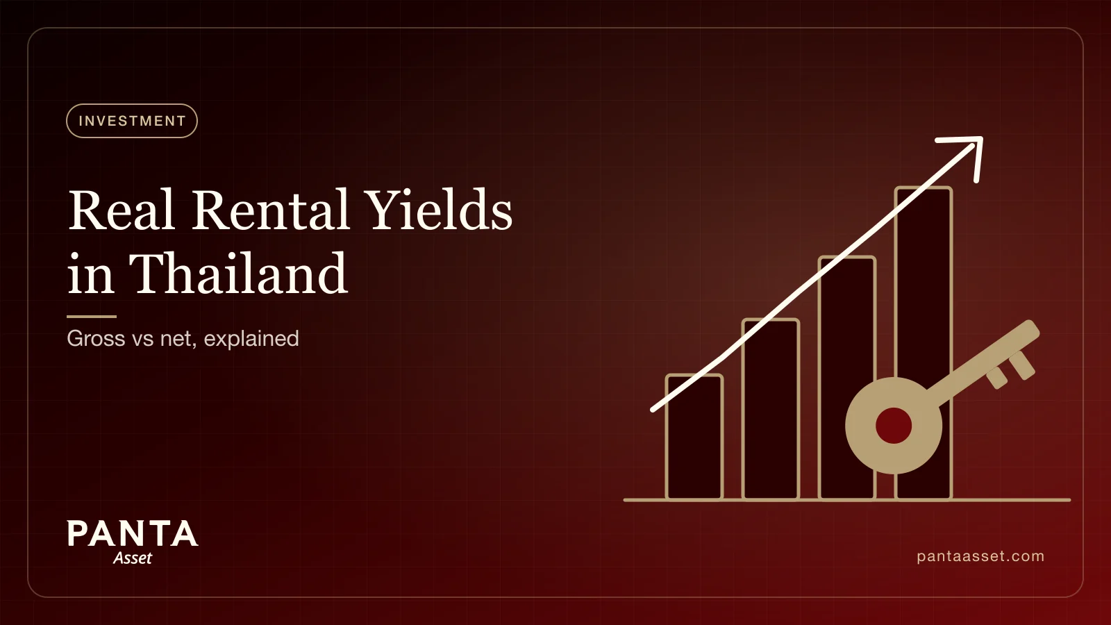 Illustration of a house key and a rising bar chart